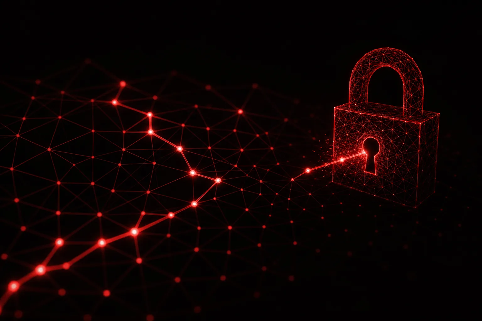 Angriffspfad testet ein digitales Vorhängeschloss im Datennetz